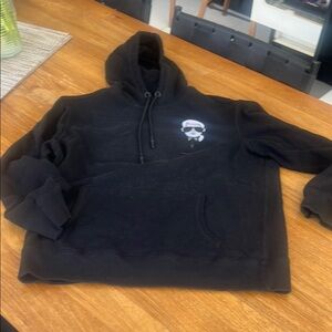 Karl Lagerfeld Black Hoodie with Graphic Design Mens L